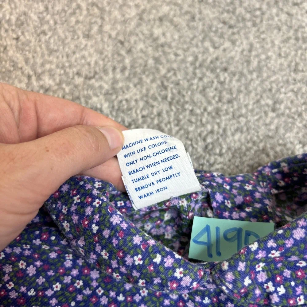 Vintage Polly Flinders‎ Shirt Girls 4T Peter Pan Collar Long Sleeve Made in USA